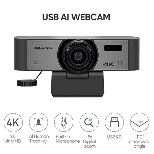 Kamera USB 4k do spotkań online - Rocware-Alio